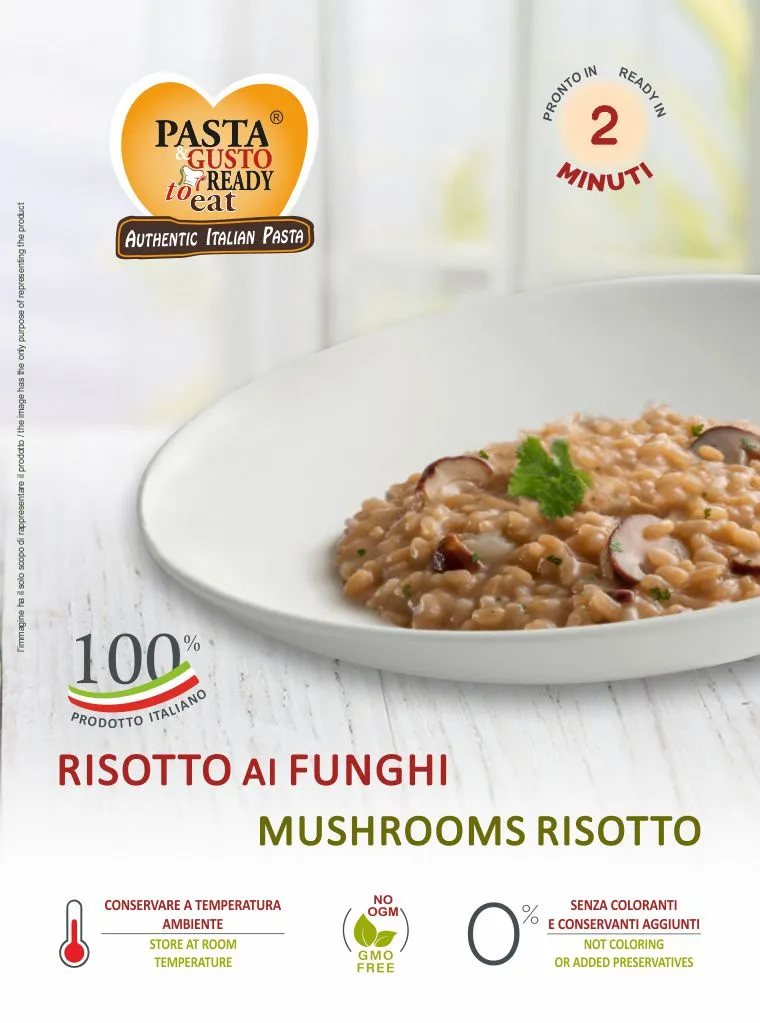 Mushrooms Risotto. Ready in just 2 minutes. www.pastareadytoeat.com