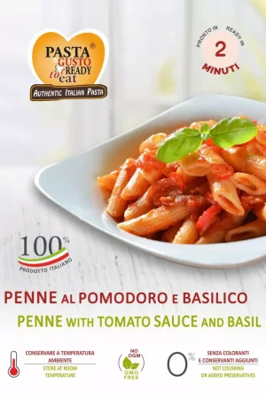 Penne with Tomato Sauce and Basil. Ready in just 2 minutes. www.pastareadytoeat.com