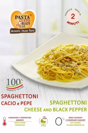 Spaghettoni cheese and black pepper. Ready in just 2 minutes. www.pastareadytoeat.com